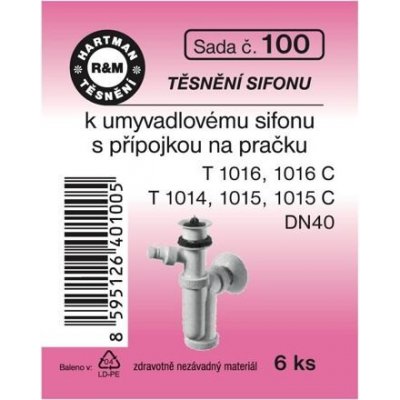 HARTMAN těsnění sifonu k umyvadlovému sifonu s přípojkou na pračku, sada č. 100 – Zboží Dáma