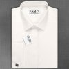Pánská Košile AMJ pánská košile na manžetové knoflíčky dlouhý rukáv prodloužená délka JDAP018MK bílá