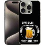 mmCase na iPhone 15 Pro - pivní motiv černé pozadí – Zboží Mobilmania