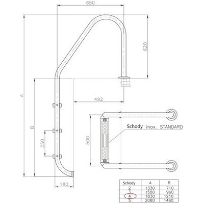 Planet Pool schůdky široké pro zapuštěné bazény Planet Pool 150 cm – Zboží Dáma