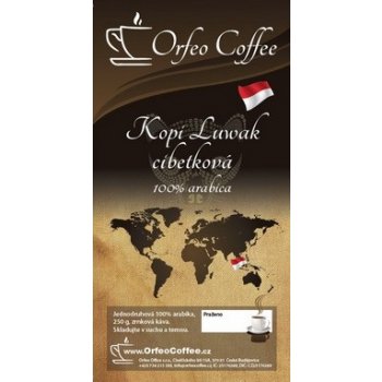 Orfeo coffee Kopi Luwak cibetková 100% arabika 250 g