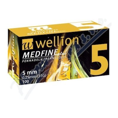 Wellion MEDFINE jehly inz.pera 0,25 x 5 mm 31G 100 ks – Zboží Dáma