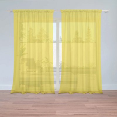 Sablio Záclony Žlutá: 2ks 150x250cm – Zboží Mobilmania