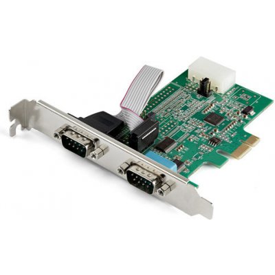 StarTech.com 2-port PCI Express RS232 Serial Adapter Card, PCIe RS232 Serial Host Controller Card, PCIe to Dual Serial DB9 COM Port Card, 16950 UART, Expansion Card, Windows, macOS, Linux - Full/Low-P – Zboží Živě