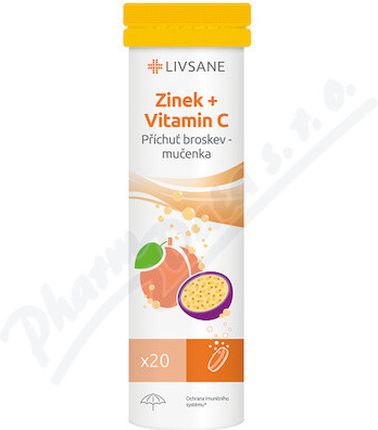 Livsane Šumivé tablety CZ Zinek + Vitamin C 20 tablet od 39 Kč - Heureka.cz