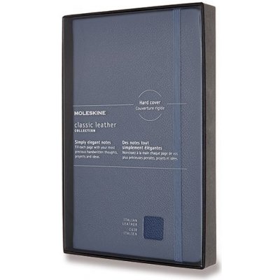 Moleskine Zápisník kožený tvrdé desky L, linkovaný, modrý linkovaný A5 88 listů – Zboží Živě