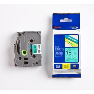 Páska Brother TZE-741, 18mm, zelená/černá, laminovaná, délka 8m – Zboží Živě