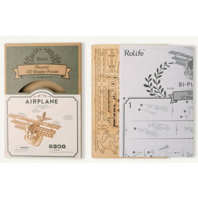 Robotime dřevěné 3D puzzle Historické letadlo TG301 145 ks – Zboží Dáma