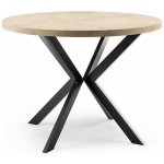 GRAINZlatá Kulatý jídelní stůl 120 cm Edison - dřevo, kov, loft - Loftový stůl Obývací pokoj - dub Lancelot – Zboží Mobilmania