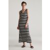 Dámské šaty GANT STRIPED TANK TOP JERSEY MIDI DRESS BLACK