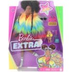 Barbie Extra s afro a duhovou bundou včetně mazlíčka – Zboží Dáma