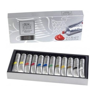 Winsor and Newton Sada profesionálních akrylových barev 12x20ml – Zboží Dáma