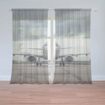Sablio Záclony Letadlo na ranveji: 2ks 150x250cm – Hledejceny.cz