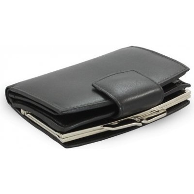 Arwel Dámská kožená rámová peněženka 511 4357 se zápinkou černá – Zboží Mobilmania