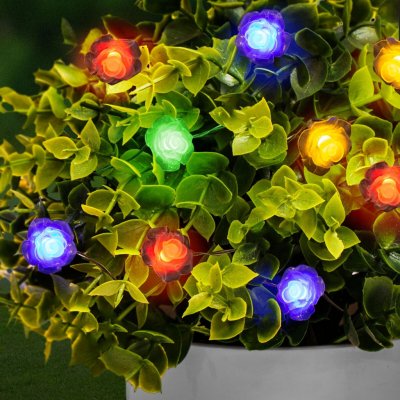 Family Solární LED světelný řetěz s květy, 2,3 m, 20 barevných LED – Hledejceny.cz