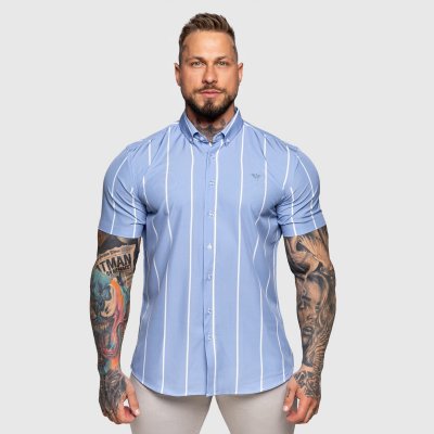 Iron Aesthetics strečová košile Short Stripe modrá – Zboží Dáma