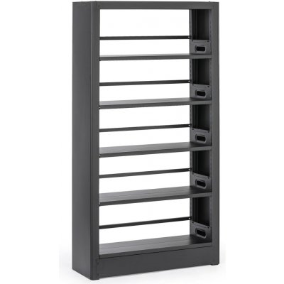 Kovová knihovna, 1750x800x300 mm, černá – Sleviste.cz