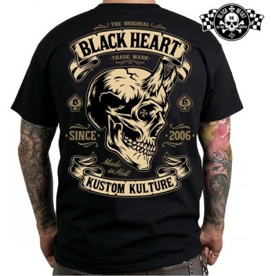 Pánské triko Black Heart DEVIL SKULL Černá – Zboží Mobilmania