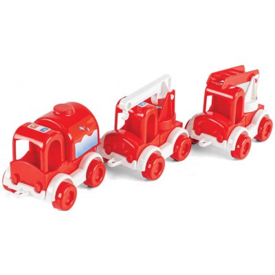 Wader Auto hasiči Kid Cars 3ks plast 10cm v krabičce 30x8x10cm +