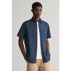 Gant košile reg micro print SS shirt modrá