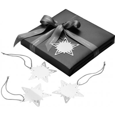 Georg Jensen Znovupoužitelné jmenovky na dárky Star Silver set 4 ks, stříbrná barva, kov – Hledejceny.cz