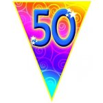 Vlajková narozeninová girlanda s číslem 50 délka 5m – Sleviste.cz