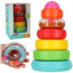 KIK KX4616 Pyramidová věž vzdělávací smyslové puzzle barevné Montessori – Zboží Dáma