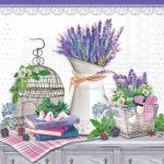 Ambiente Europe BV Ubrousek 33x33cm Levandulové zátiší – Zboží Dáma