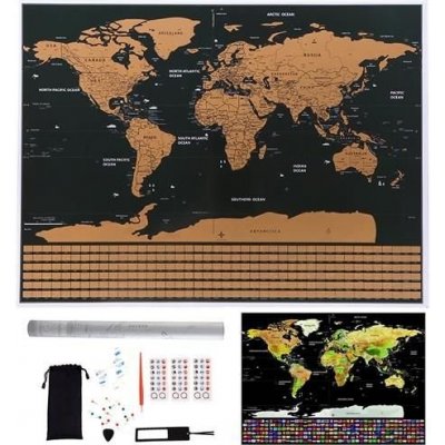 Bestent Stírací mapa světa s příslušenstvím – Zboží Mobilmania