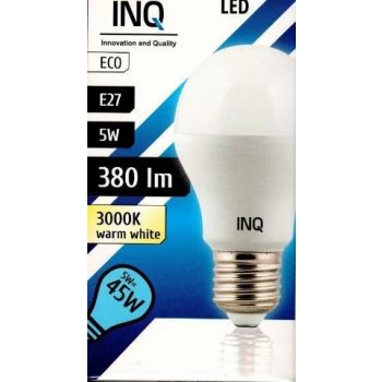 INQ LED žárovka E27 5W A55 Teplá bílá
