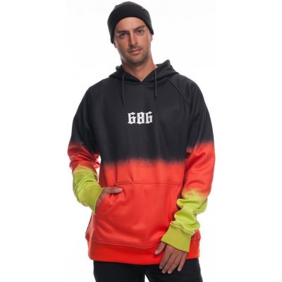 686 Knockout Bond Flc Pullover Black Dip Dye