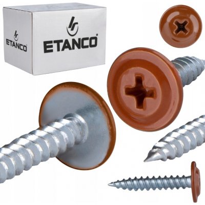 Šrouby s podložkou Etanco do dřeva 4,2x65mm, RAL 8004 GM-S 250 Ks. – Sleviste.cz