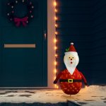 vidaXL Dekorativní vánoční Santa Claus s LED luxusní tkanina 90 cm – Sleviste.cz