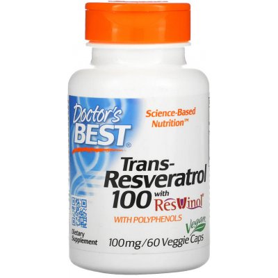 Doctor’s Best Trans-Resveratrol with ResVinol-25 100 mg 60 kapslí – Hledejceny.cz