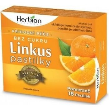 Linkus Pomeranč pastilky bez cukru 18 ks