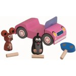 Detoa Dřevěné auto Krtek na výletě růžové – Hledejceny.cz