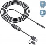 W-Star Endoskopická kamera UCAM8x2 sonda 8mm 2m měkký kabel HD USB konektor 3v1 – Zbozi.Blesk.cz