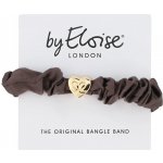 By Eloise London Silk Scrunchie Gold Heart Gumička na vlasy pro ženy barva Mocha – Zboží Dáma