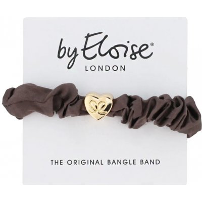 By Eloise London Silk Scrunchie Gold Heart Gumička na vlasy pro ženy barva Mocha – Zboží Dáma
