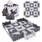 KIK Kontrastní pěnové puzzle 30 x 30 cm 25 ks černá krémová – Zboží Mobilmania