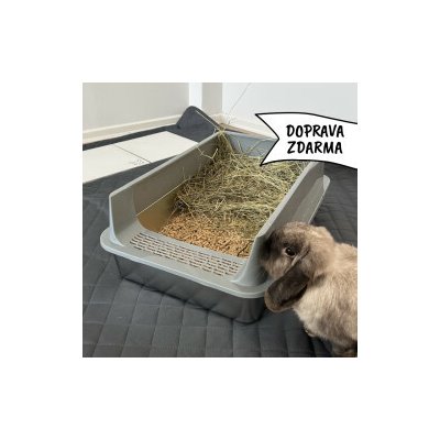 Aniland Velká Nerezová toaleta pro králíky s vysokým okrajem Steely 60 x 40 x 20 cm – Hledejceny.cz