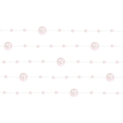 Girlanda z perliček SVĚTLE RŮŽOVÁ 1,3 m – Zboží Mobilmania
