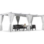 Garden Point pergola La Palma 3x6 m se závěsy Bílá – Sleviste.cz