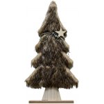 Textilomanie Dekorační vánoční stromeček s kožešinou LUSH 41 cm různé barvy Barva: Hnědá 40x45 cm – Hledejceny.cz