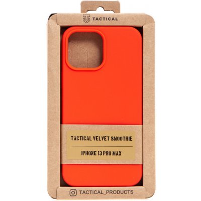 Pouzdro TACTICAL Velvet Smoothie Apple iPhone 13 Pro Max - příjemné na dotek - silikonové - chilli červené