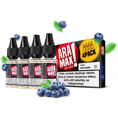 Aramax 4Pack Max Blueberry 4 x 10 ml 12 mg – Zboží Mobilmania