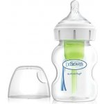 Dr. Brown's kojenecká láhev Options skleněná bílá se silikonovým dudlíkem level 1 1 ks 150 ml – Zboží Dáma