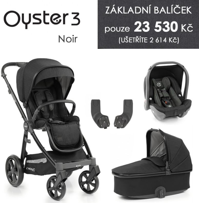 BabyStyle Oyster 3 Základní set 4v1 noir 2021