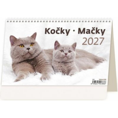 stolní Kočky/Mačky 22,6cm x 13,9cm, S33-27 2027 – Zboží Mobilmania