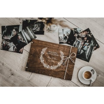Svatební dřevěné fotoalbum #brown Vyberte barvu desek: Hnědá - Bříza 6 mm